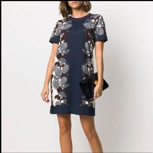 Tory Burch Tropical Woodland Vine T-Shirt Dress XS